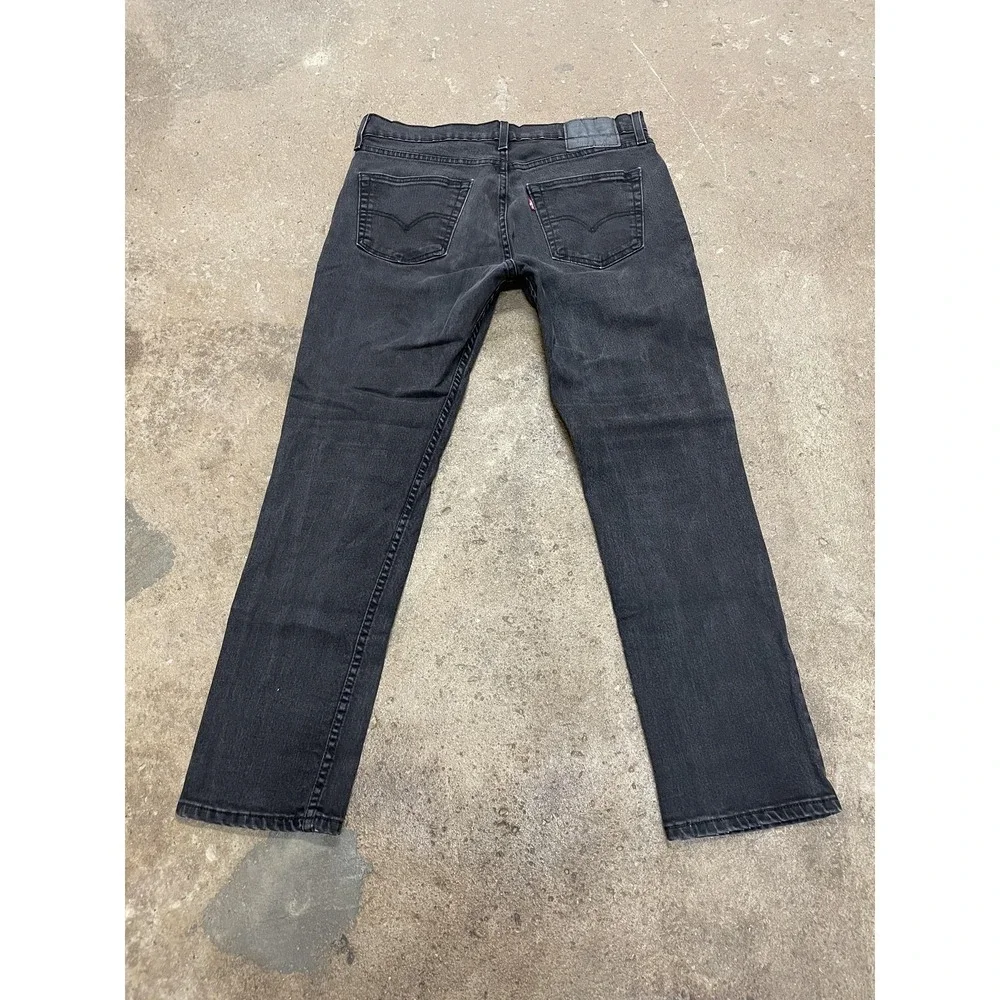 Levis 511‎ Jeans Mens 34x30 Black Denim Slim Fit Tapered Leg Zip Fly Waterless